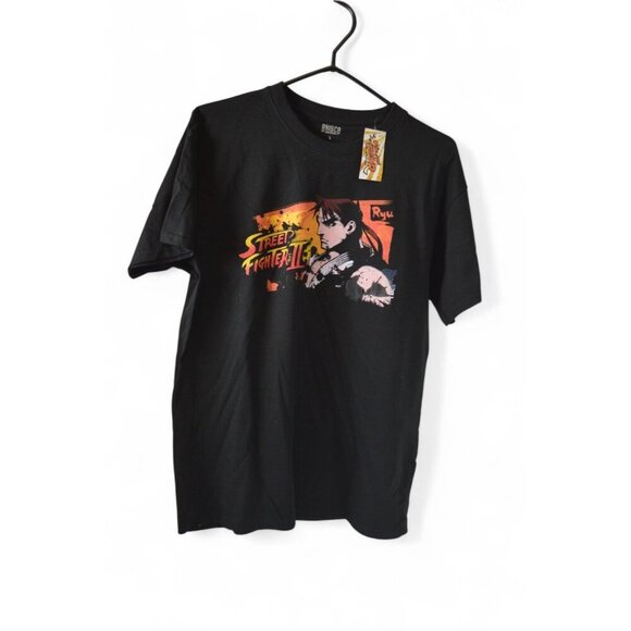 Street Fighter II Ryu Graphic T-Shirt Black Brisco Brand Men’s Size L NWT - Picture 1 of 2